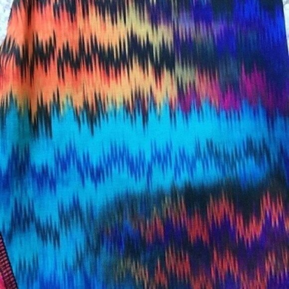 KOS USA: Womens Multi-Colored Zig Zag Skinny Leggings M - Picture 4 of 8